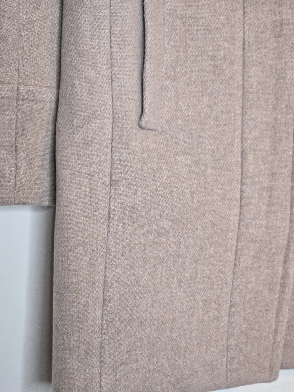 J.Crew Stadium Cloth Wool Blend Coat Beige Stand Collar Long Top Coat Size 0